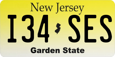 NJ license plate I34SES