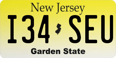 NJ license plate I34SEU