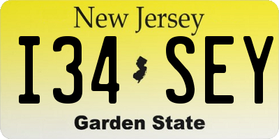 NJ license plate I34SEY