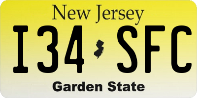NJ license plate I34SFC
