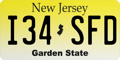 NJ license plate I34SFD