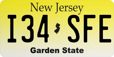 NJ license plate I34SFE