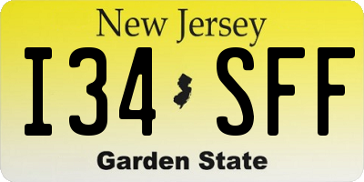 NJ license plate I34SFF