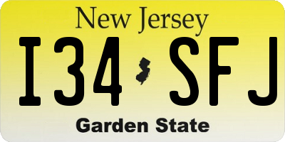 NJ license plate I34SFJ