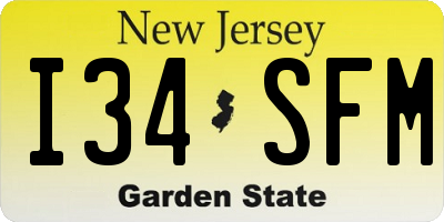 NJ license plate I34SFM