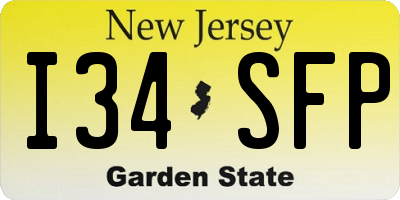 NJ license plate I34SFP