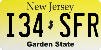 NJ license plate I34SFR
