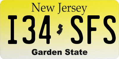 NJ license plate I34SFS