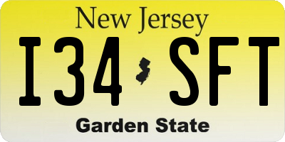 NJ license plate I34SFT
