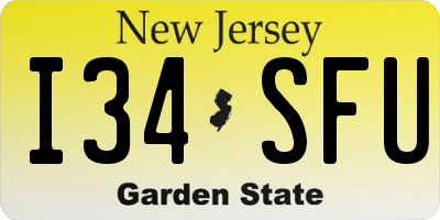 NJ license plate I34SFU