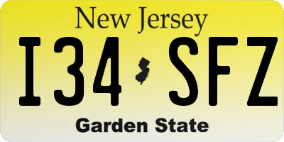 NJ license plate I34SFZ