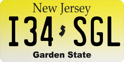 NJ license plate I34SGL