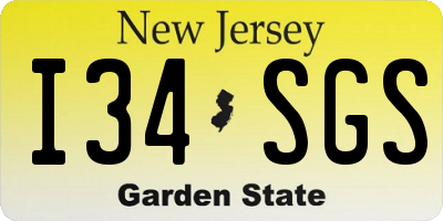NJ license plate I34SGS