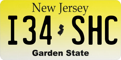 NJ license plate I34SHC