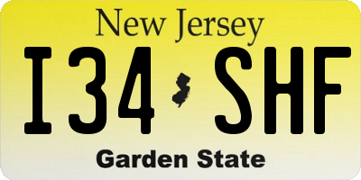 NJ license plate I34SHF