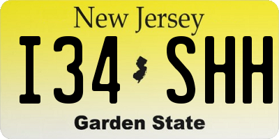 NJ license plate I34SHH