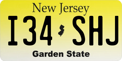 NJ license plate I34SHJ