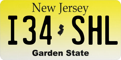 NJ license plate I34SHL