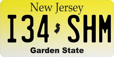 NJ license plate I34SHM