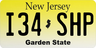 NJ license plate I34SHP