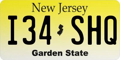 NJ license plate I34SHQ