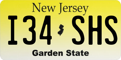 NJ license plate I34SHS
