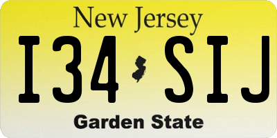 NJ license plate I34SIJ