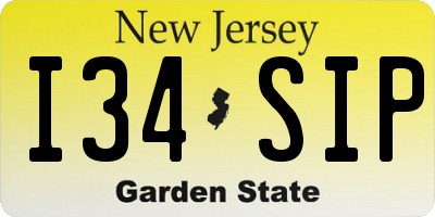 NJ license plate I34SIP