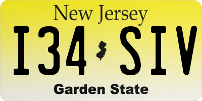 NJ license plate I34SIV