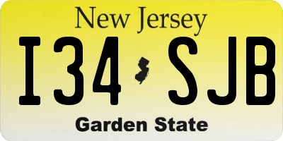 NJ license plate I34SJB