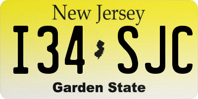 NJ license plate I34SJC