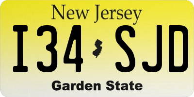 NJ license plate I34SJD