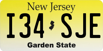 NJ license plate I34SJE