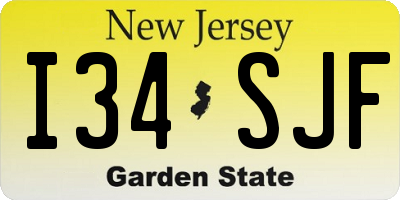 NJ license plate I34SJF