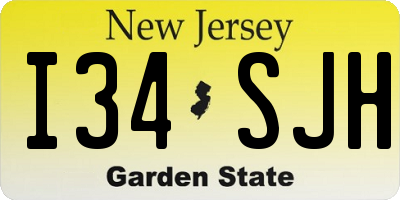 NJ license plate I34SJH