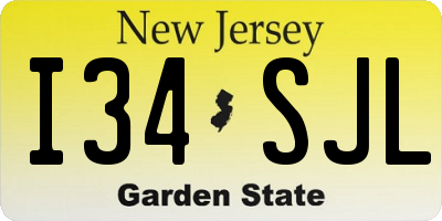 NJ license plate I34SJL