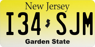 NJ license plate I34SJM