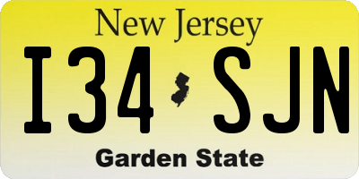 NJ license plate I34SJN