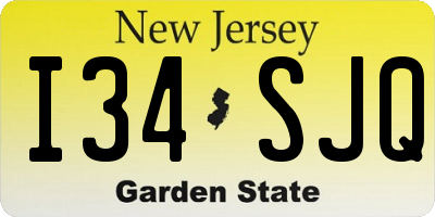 NJ license plate I34SJQ
