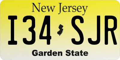 NJ license plate I34SJR