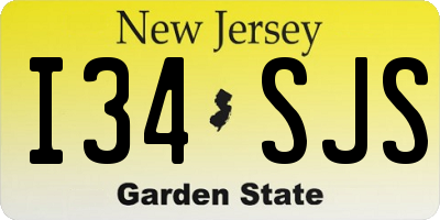 NJ license plate I34SJS