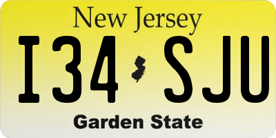 NJ license plate I34SJU