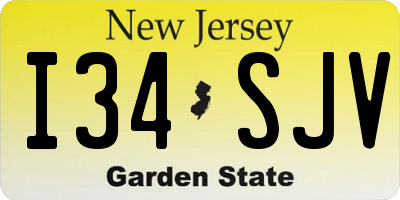 NJ license plate I34SJV