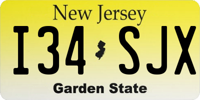NJ license plate I34SJX