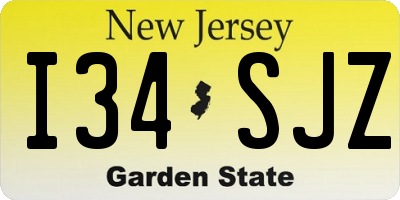 NJ license plate I34SJZ