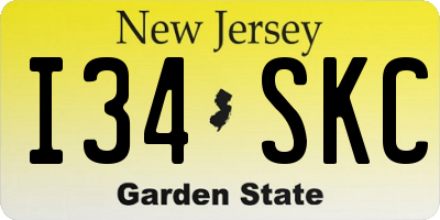 NJ license plate I34SKC