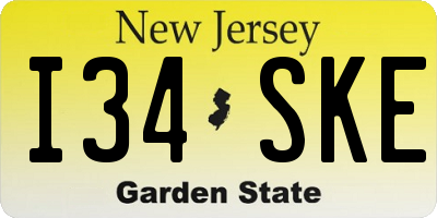NJ license plate I34SKE