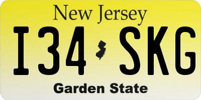 NJ license plate I34SKG