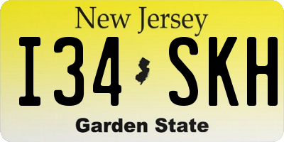 NJ license plate I34SKH