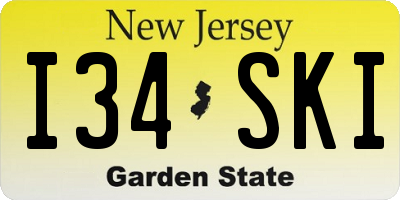 NJ license plate I34SKI